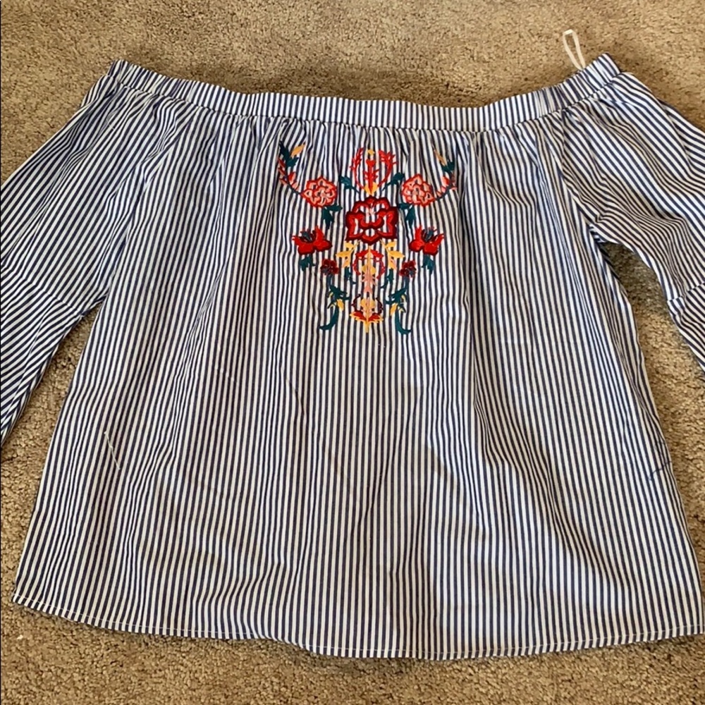 Blue Rain Strapless Long Sleeve